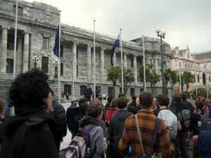 350 Climate Change Protest, Parliament, Wellington, North Island, New Zealand