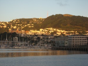 Sunset, Wellington Harbour, Wellington, North Island, New Zealand