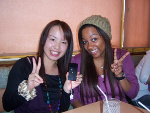Eating lunch with my Japanese friend, Mina