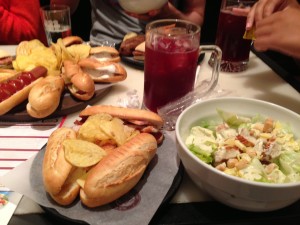 Montaditos and sangria from 100 Montaditos, a Spanish chain of restaurants.