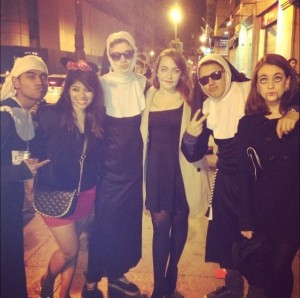 These "nuns" insisted my friends and I take a photo with them. Oh, the kindness of festive strangers!