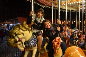 Plaza Mayor turns into a mystical place during la temporada navideña. There was even a carousel, of course we had to get on it! 