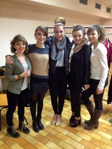 I was able to participate in a student fashion show with my French friends from the fashion class. This photo was taken backstage before the show.