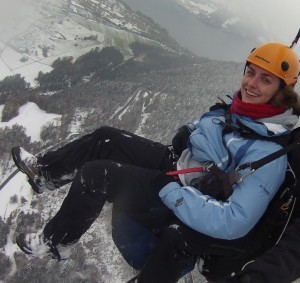 Marianne paragliding over Interlaken, Switzerland