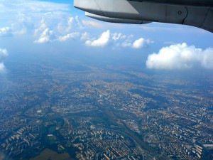 View of Prague from the plane