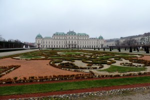 Walking through the gardens at the Belvedere