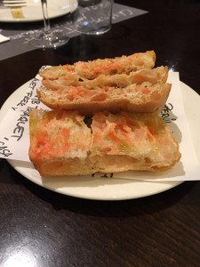 Traditional Catalan tomato bread tappa