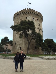 Dyeemah and I infront of the White Tower in Thessaloniki
