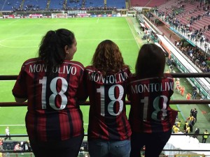 AC Milan game with fellow SUNY students Gaby, and Yvonne