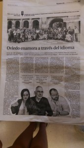 We made the local newspaper on our first excursion: touring the historic part of Oviedo