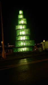 Cider bottles tower in Gijon, Asturias