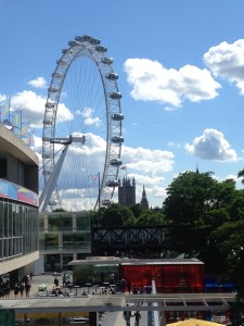 View of the London Eye from where Bani and I sat.