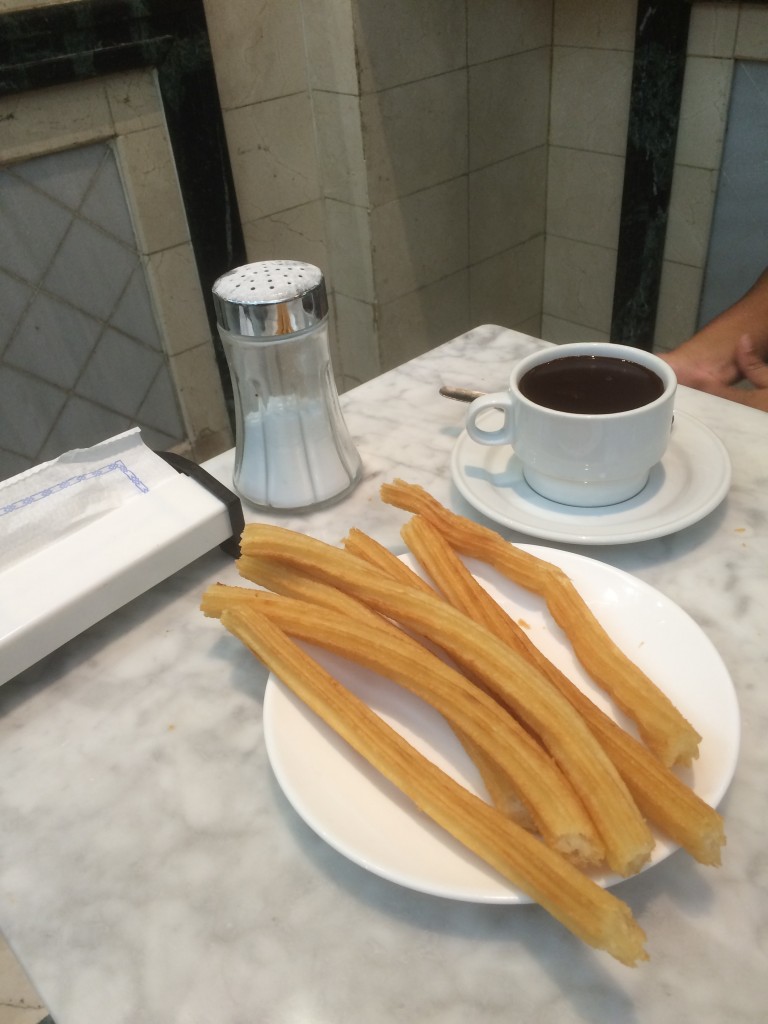 Churros con Chocolate: A Delicious and Sweet Breakfast, or a very late night/ early morning snack.